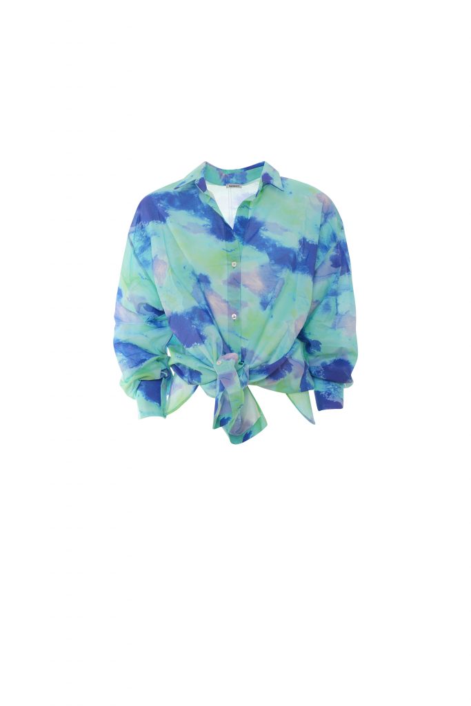 EVELYNE COTONE  LOOSE AZZURRO