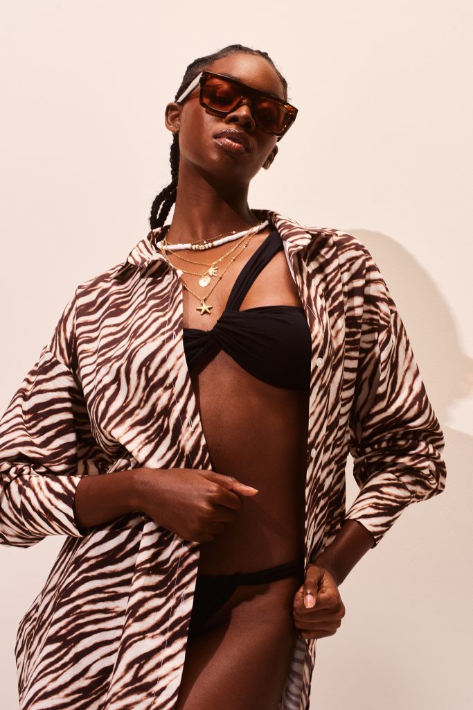 EVELYNE COTONE  ZEBRATO MARRONE